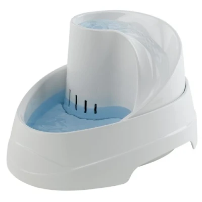 Imagen de Ferplast Fuente automática para gatos y perros de talla pequeña VEGA, dispensador 2 litros agua animales, incluye filtro carbón activo, 23,1 x 29,7 h 16,2 cm Blanco