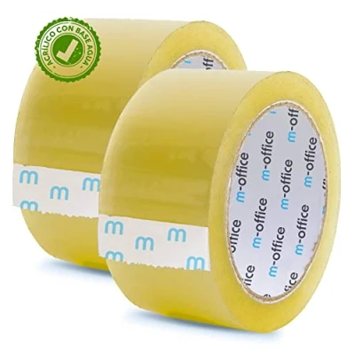 Imagen de m office Cinta Adhesiva Transparente, de Embalar para Embalaje Cajas, Envíos, Mudanzas y Manualidades, Precinto Transparente Seguro Resistente (48mmx66m, x2)