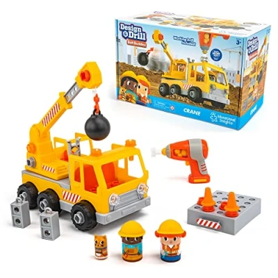 Imagen de Learning Resources Crane Grúa con Figuras atornillables Bolt Budies de Design &amp; Drill Desmontable taladradora eléctrica, Juguete Stem niñas 3+ años, Multicolor, Talla única (EI 4196)