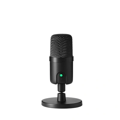 Imagen de Amazon Basics Micrófono condensador mini USB para streaming, juegos, podcasts, con patrón cardioide, Black
