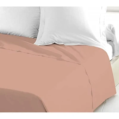Imagen de Home Linge Passion, Sábana Plana 1 Pieza, 100% algodón, 57 Hilos, 2 Personas, 240 x 300 cm, Rosa polvoreado HP62706 Rey