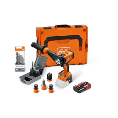 Imagen de FEIN Taladro atornillador a batería ASCM 18 4 QM AS Metal Advanced Top Set, con un juego de accesorios, velocidades, motor sin escobillas e interfaz QuickIN, y cargador