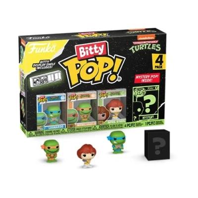 Imagen de Funko Bitty Pop! Teenage Mutant Ninja Turtles Leonardo, Michelangelo, April O’Neil Y una Minifigura Misteriosa Sorpresa 0.9 Inch (2.2 Cm) TMNT Coleccionable Repisa Apilable Incluida