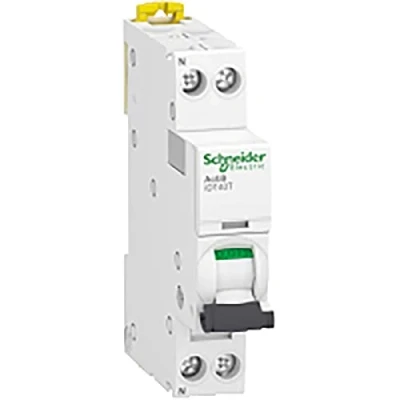 Imagen de Schneider Electric Acti9 iDT40T Disyuntor modular (1P+N, 40A, curva C, 4500A/6kA, A9P22640)