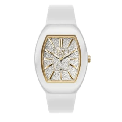 Imagen de Ice WATCH Boliday Dome White Glitter Gold Reloj Brillo Blanco y Dorado para Mujer con Correa de Silicona 024033 Small (37mm)