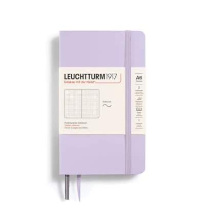 Imagen de LEUCHTTURM1917 368159 Libreta Pocket (A6) 90 x 150 mm, Tapa Blanda, 123 páginas numeradas, Lilac, Puntos