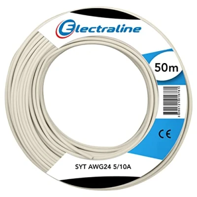 Imagen de Electraline LMF901516764 Corona de cable SYT AWG24 (2 pares, 5/10 A, 50 m), color marfil