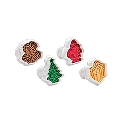 Imagen de Tescoma Cortapastas con Sello Delicia, 4 PZS Navidad, Colores Variados, 23 x 14.5 5.9 cm