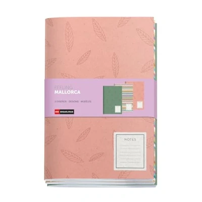 Imagen de Miquelrius Cuadernos A5 (142 x 210 mm) cosidos, Pack de 3 libretas, Interior blanco punteado, 32 Hojas 80 g/m² cada uno, Cubiertas cartoncillo impreso mate, Colección Feeling Mallorca