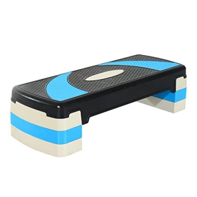 Imagen de HOMCOM Stepping board stepper aeróbico regulable en altura con 3 niveles (10/15/20 cm) Bicicleta estática para interior exterior capacidad de carga hasta 150 kg 80 x 31 10 20 cm