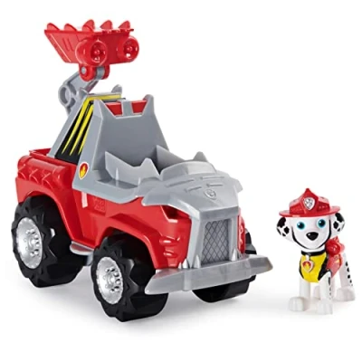Imagen de Patrulla Canina Coche DELUXE Dino Rescue con ACELERACIÓN + Figura Marshall de 1 Dinosaurio Misteriosa 6059518 Juguetes Niños 3 Años
