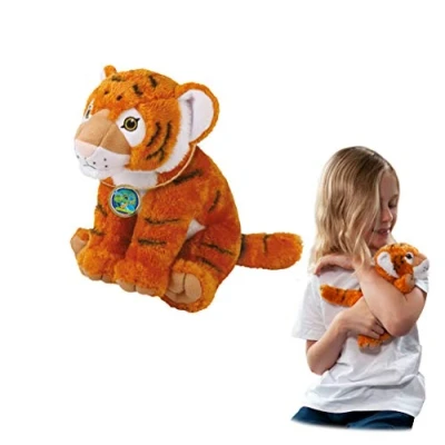 Imagen de EcoBuddiez Tigre de Deluxebase. Peluche Mediano 20 cm elaborado con Botellas plástico recicladas. Lindo ecológico Forma animalito para niños pequeños.
