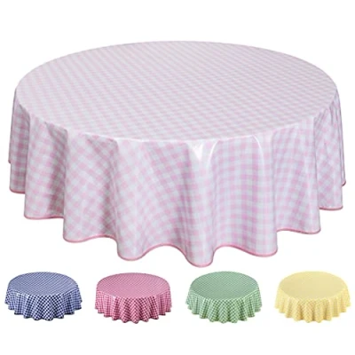 Imagen de Home Direct Mantel de Hule, PVC, Redondo 160cm Rosado
