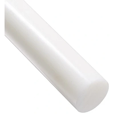 Imagen de HDPE Varilla redonda de polietileno alta densidad, color blanco translúcido, 30 mm diámetro x 300 largo, grado A PE 500