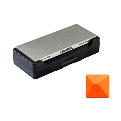 Imagen de SHARPAL 156N Afilador con piedra de diamante para cuchillos, congrano 325, grano 1200; afilado base antideslizante y guía ángulo (152 mm x 63 mm)