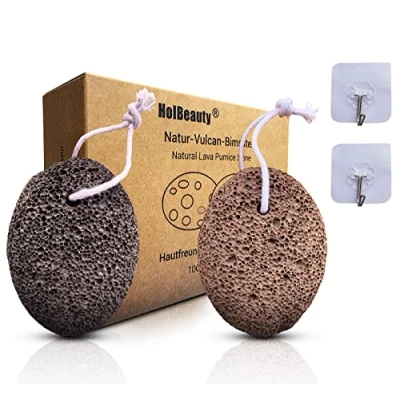 Imagen de HolBeauty® Piedras pómez Piedra volcánica natural Raspador para callos Eliminación de fina y gruesa pies Cuidado los (Terracota/Dark Grower)