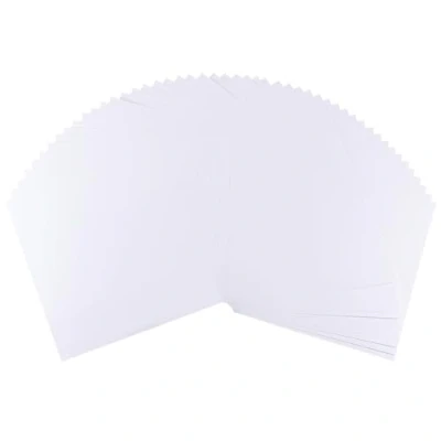 Imagen de Vaessen Creative Florence Cartulina autoadhesiva papel cuadrado para manualidades, 30,5 x cm, blanco, 50 unidades, imprimible, manualidades y proyectos de hobby