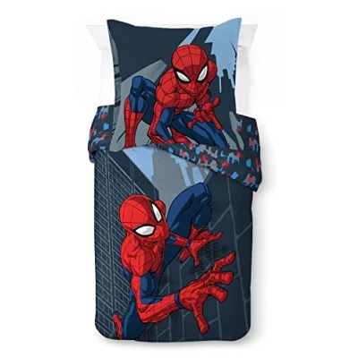 Imagen de Marvel Spiderman City Streets Juego de ropa cama infantil (100% algodón, 135 x 200 cm, funda nórdica y almohada 80 cm)