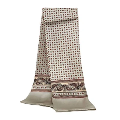 Imagen de UK_Stone 100% seda Paisley flores pañuelo de cuello bufanda los hombres, # 8 Beige, Größe: 160*28cm(62,4&quot;x 10,92&quot;)