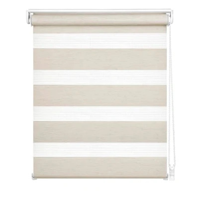 Imagen de Easydeco Estor Enrollable Noche y día Mini con opción Easyfix sin Necesidad Taladro Lino 72 x 190 cm