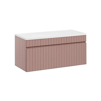 Imagen de Mueble de Lavabo 80 cm Iconic Rose, Colgante, encimera o Incluido, Color Rosa Mate (con encimera)