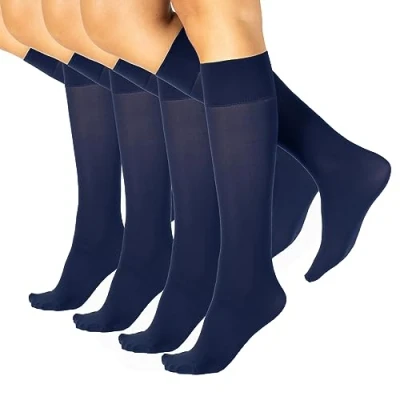 Imagen de Calzitaly Opaque Kneehigh Socks 40 DEN Calcetines hasta la rodilla, Mujer, Talla: One Size, Blue