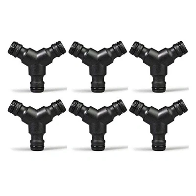 Imagen de TOPWAYS® Derivación Triple Y Macho Separador Conector de Manguera jardín Hose Splitter Connector 6 Piezas