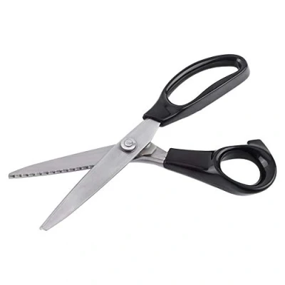 Imagen de Tijeras dentadas con mango de acero inoxidable bordes redondeados 3, 5 y 7 mm para coser tejidos, costura artes artesanías (5 mm)
