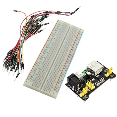 Imagen de Aihasd 3,3V / 5V módulo de alimentación breadboad para el proporcionad + 830 Points Prototype Bread Board 65 Jumper Wires