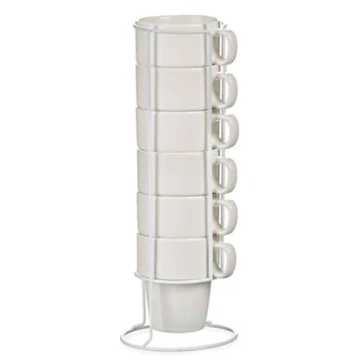 Imagen de Set 6 tazas porcelana apilable blanco 36 colección VESSIA