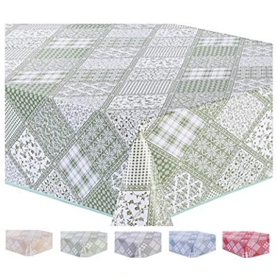 Imagen de Home Direct Mantel de Hule, Rectangular 140 x 200cm Verde Salvia