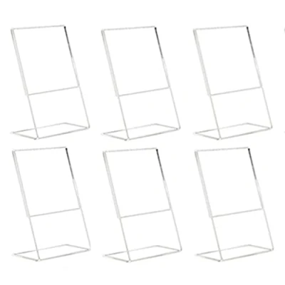 Imagen de 6 Piezas Expositor Metacrilato Transparente A5, Porta Precios Transparente, Menú Restaurante de Sobremesa, Cartel Anuncio,Volante, Panfleto, Soporte Papel y Foto