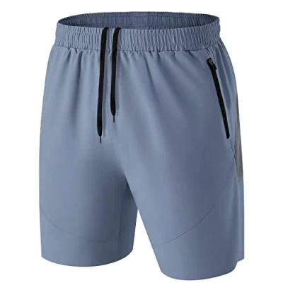 Imagen de Pantalones Cortos Hombre Running Transpirable Shorts Deportivos Secado Rápido Pantalón Correr con Bolsillo Cremallera(Arona Azul,EU 2XL/US XL)