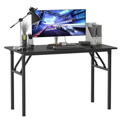 Imagen de SogesHome Mesa de Escritorio Plegable para computadora 120 x 60 75 cm Oficina Escritura, Conferencia,Negro,AC5CB SH