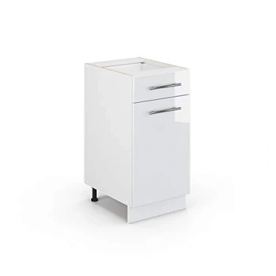 Imagen de Vicco Mueble bajo de Cocina Fame Line, Blanco Alto Brillo/Blanco, 40 cm sin encimera