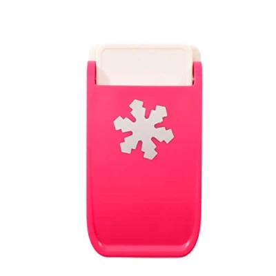 Imagen de Vaessen Creative 21475 010 Resistentes Mediana, Copo de Nieve, Fuerte Perforadora para Papel, Corcho, Goma Eva y Otros Suministros Manualidades, Tamaño Recortado 2,5 cm diámetro, Rosa, Medium