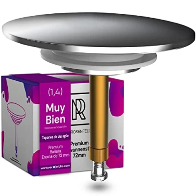 Imagen de Tapon Lavabo 72mm de Desagüe Cromado Bañera Ducha M. Rosenfeld (Tapón Dolphin)