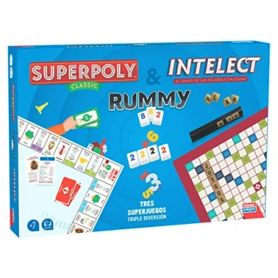 Imagen de Falomir Letras Superpoly + Intelect Rummy. Juego de Mesa. Clásicos, Multicolor (31061)