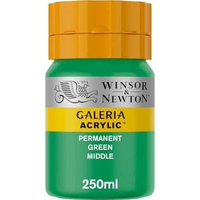 Imagen de Winsor &amp; Newton Galería Pintura Acrílica, Verde (Permanent Green Middle), 250 ml,
