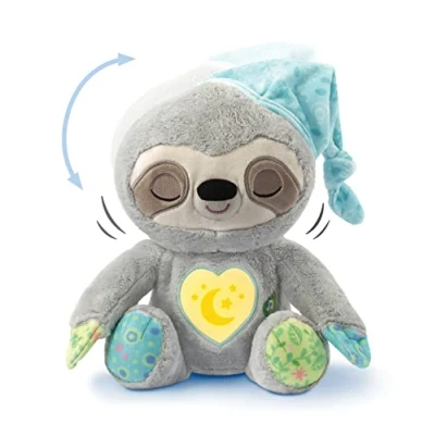 Imagen de VTech Bebé roncando, el perezoso que duerme, bonito peluche ayuda a dormir, con sonidos naturales y cotidianos, música luz nocturna, para niños desde nacimiento