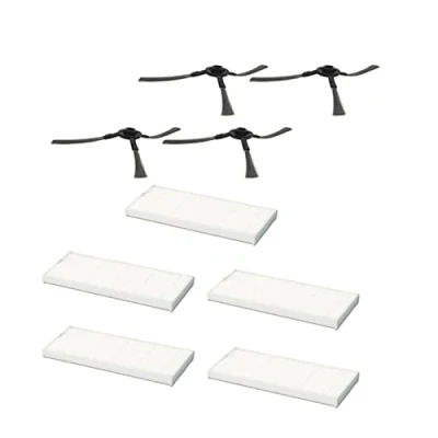 Imagen de GYing Accesorios para robot aspirador Vileda VR 102 / 201 303, piezas de repuesto (4 cepillos laterales, 5 filtros HEPA)