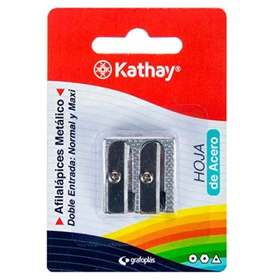 Imagen de Kathay 86614300. Sacapuntas Metálico Doble: Normal y Maxi, Hoja de Acero