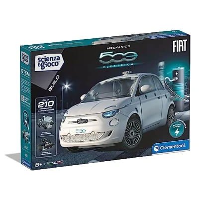 Imagen de Clementoni Scienza e gioco Build Fiat 500 eléctrico, modelo de coche construir, kit construcción para niños a partir 8 años, con más 210 componentes, aplicación dedicada, Made in Italy,