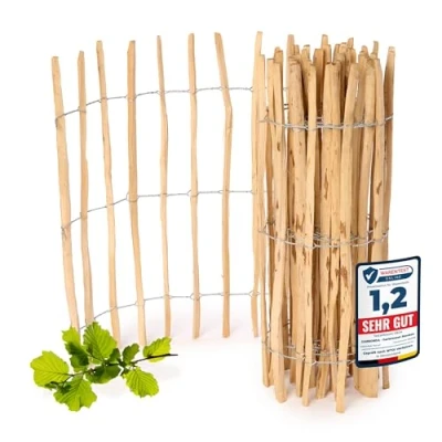 Imagen de Garronda Valla jardín Exterior para Clavar de avellano Vallas Madera Borde Bordura GD 0079 (Distancia Listones: 7 8 cm, 100 cm x 5m)