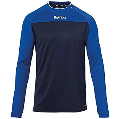 Imagen de Kempa Prime Longsleeve Camiseta De Balonmano Cuello Asimétrico, Hombre, Azul Marino/Azul Royal, 164
