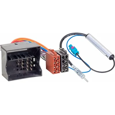 Imagen de Audioproject A124 Radio Cable Adaptador Most Quadlock de ISO + Adapatador Antena Alimetación Phantom Fakra DIN Compatible con VW Polo Golf Passat Tiguan