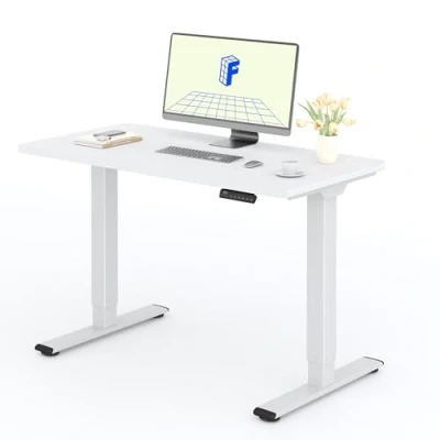 Imagen de FLEXISPOT 2 Motor Escritorio Elevable Eléctrico 120x60 con Una Tabla de Mesa Completa, Panel Memoria, Regulable en Altura, 100KG Carga, Blanco+Blanco