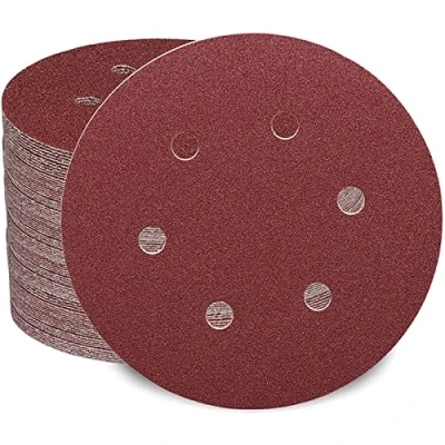 Imagen de STEBRUAM 100 piezas Discos de Lija 150mm Papeles 40/60/80/120/180/240/320/400/600/1000 Grano 6 agujeros Ideal para Lijadora Excéntrica y Orbital