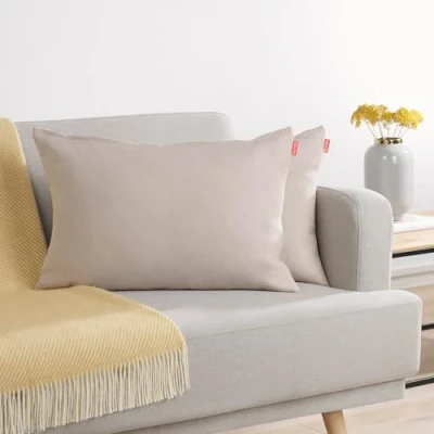 Imagen de Blumtal Juego de 2 Funda para cojín Chenilla Fundas Decorativas sofá con Cremallera Cubierta, Taupe, 40 x 60 cm