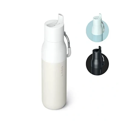 Imagen de LARQ Bottle Flip Top 740ml Botella aislada de acero inoxidable Termo, libre BPA Mantiene las bebidas frías y calientes, Granite White